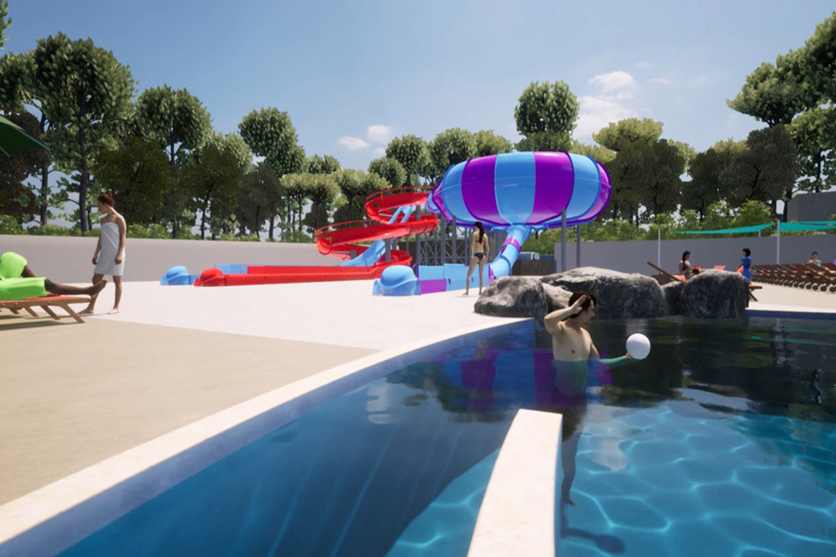 espaces du parc aquatique